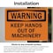 Signmission Keep Hands Out Of Machinery OSHA Warning Sign, Vinyl Decal, 10in W x 7in L, 2PK OS-2PACK-WS-D-710-L-19680 - alternate 5